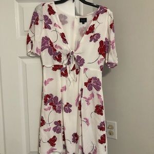 Bardot tie front mini dress